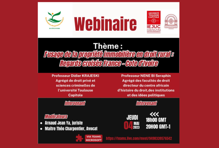 Webinaire : L’usage de la propriété immobilière en droit rural : regards croisés France-Côte d’Ivoire